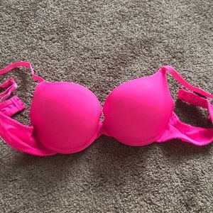 Hot pink super push up bra